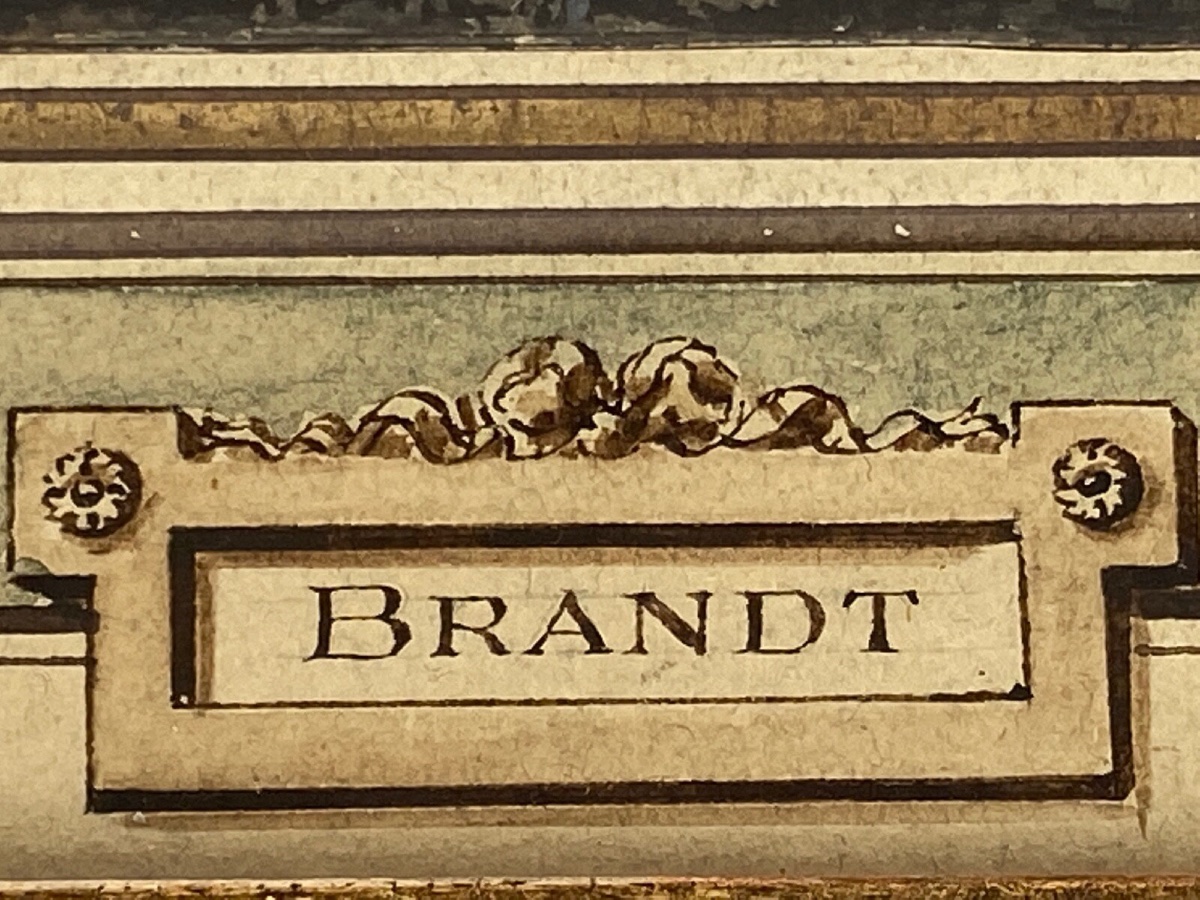 Dessin sur papier par Brandt famille enfant à cheval XVIIIe-photo-7