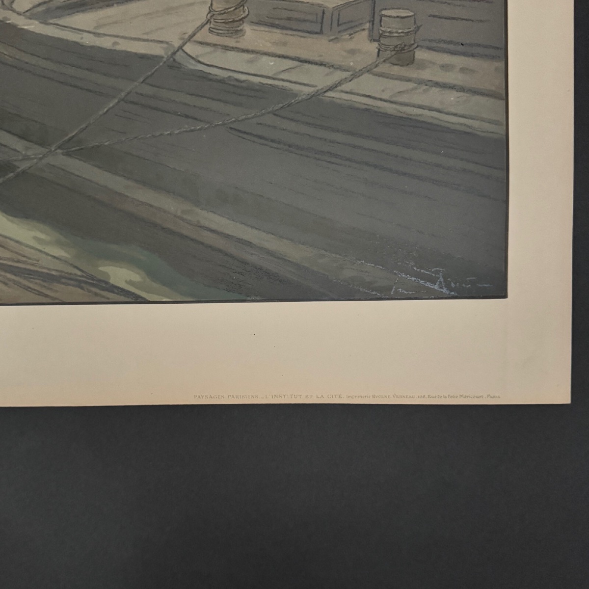 Lithographie par Henri Rivière Paysages Parisiens - L'Institut et la Cité-photo-2