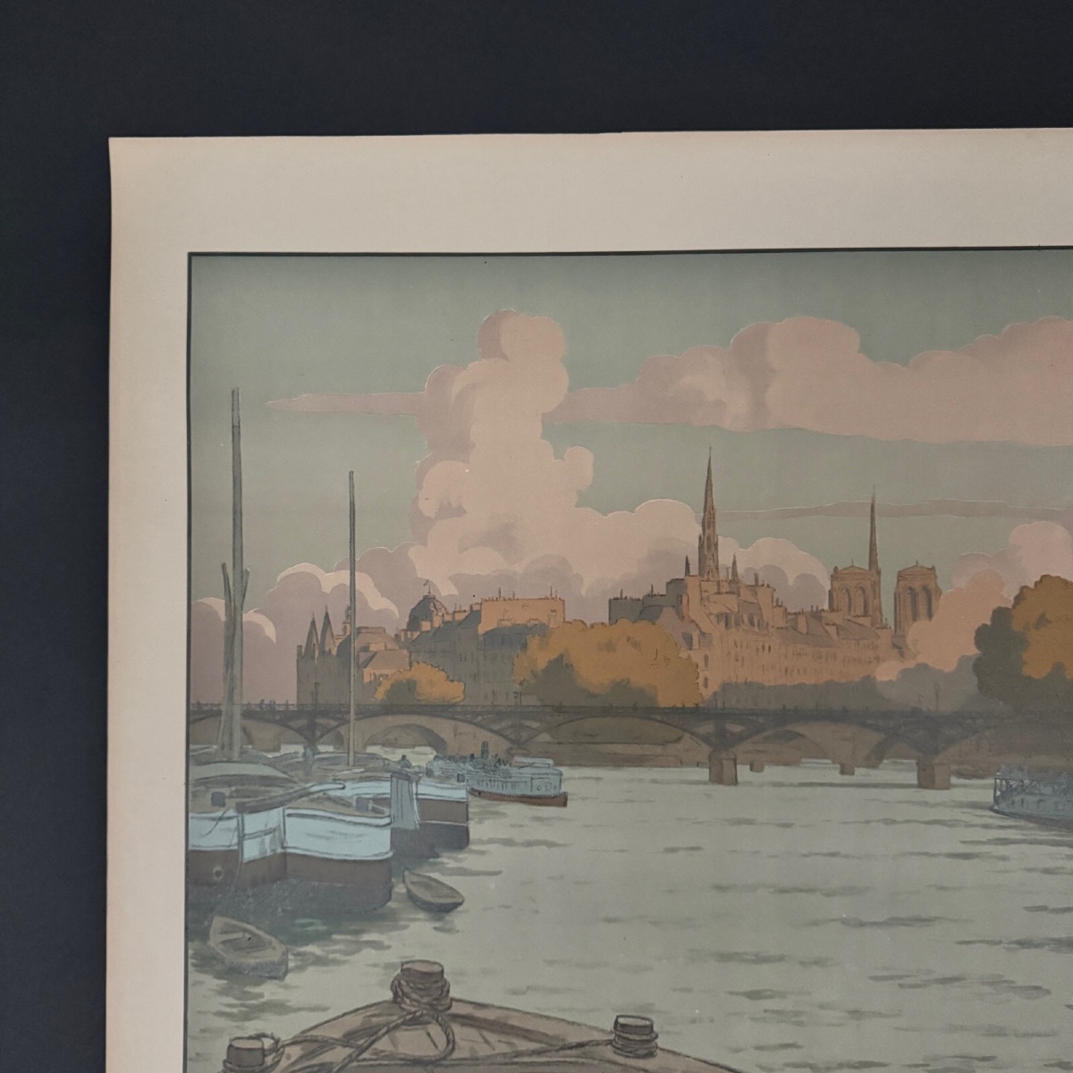 Lithographie par Henri Rivière Paysages Parisiens - L'Institut et la Cité-photo-4