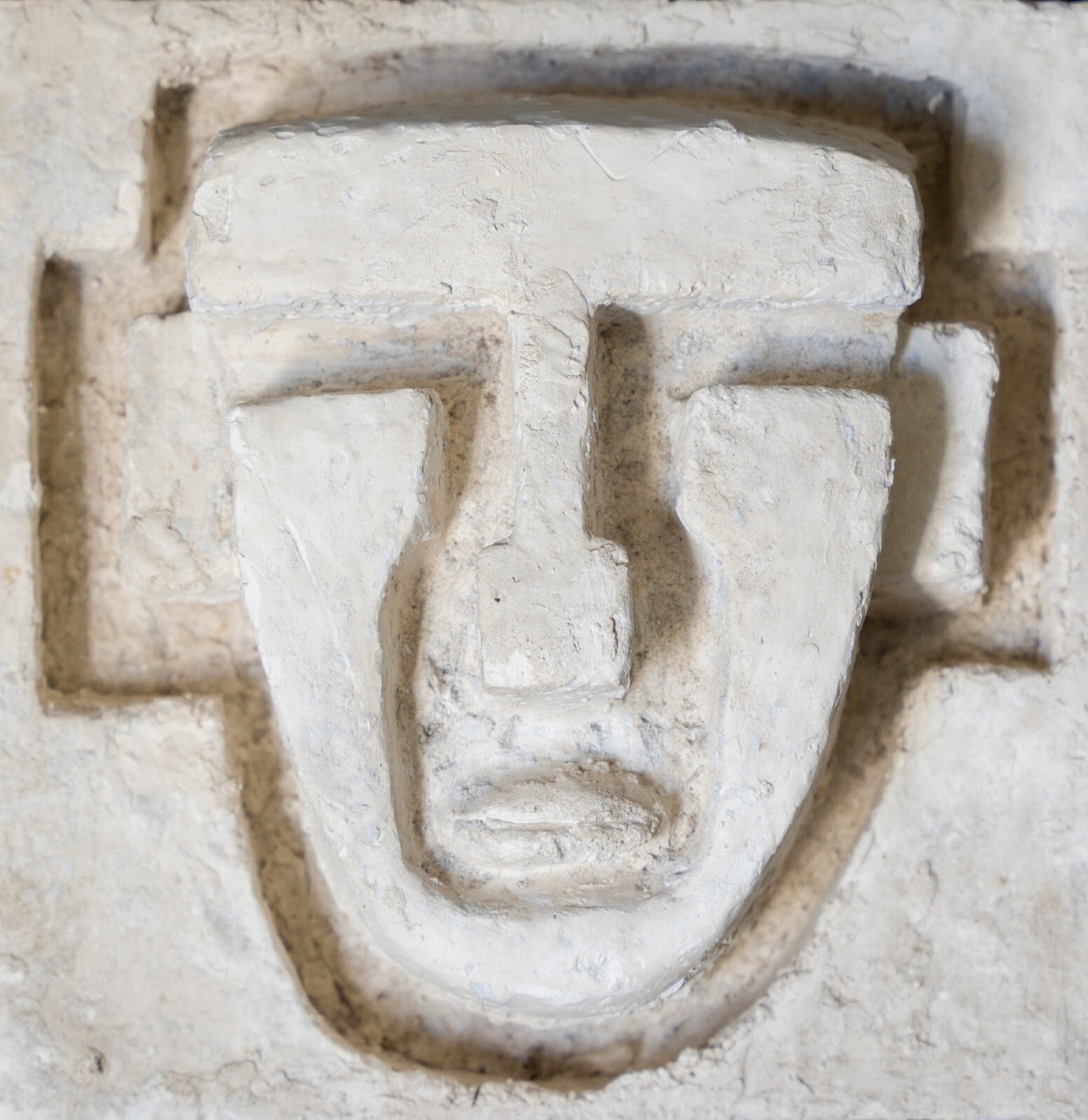 Plaster Sculpture Artist's Studio Face Of A Cubist Man 1950-photo-3