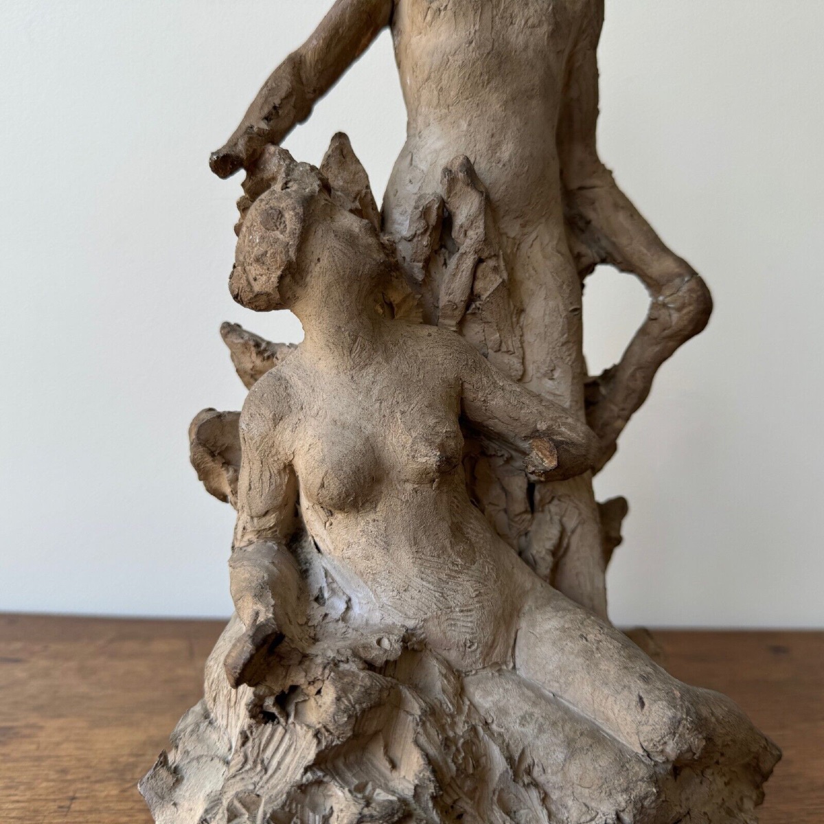 Workshop Plaster Cast By Ch. Filleul Representing A Couple In Antique 20th Century-photo-3