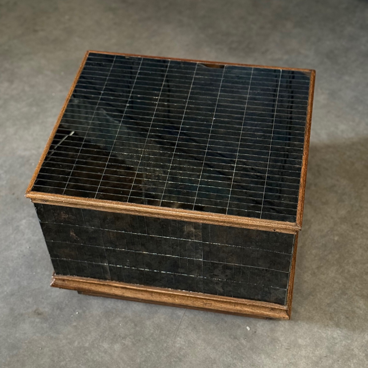 Base For Statue Plant Holder In Mirrors 20th Century Wooden Sticks-photo-2