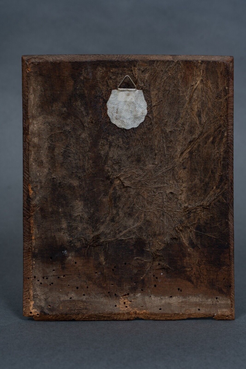 Portrait Of A Young Child In Bliss, 18th Century, On Wooden Panel-photo-3