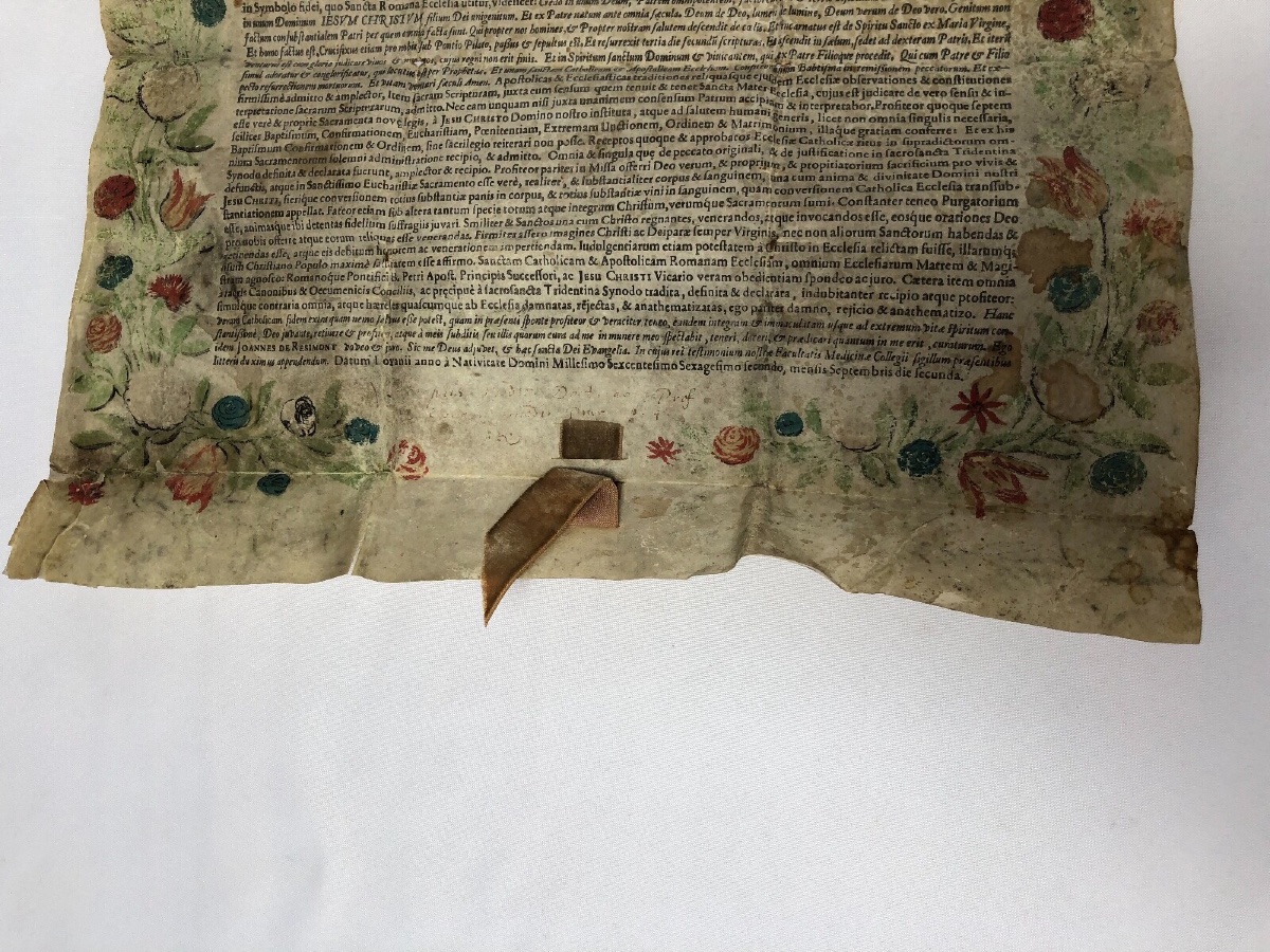 Handwritten Parchment Diploma Faculty Of Medicine Joannes De Resimont-photo-3