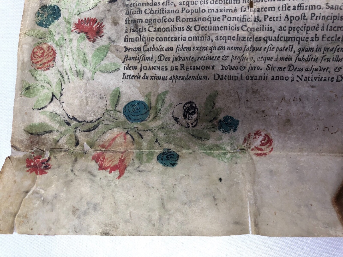 Handwritten Parchment Diploma Faculty Of Medicine Joannes De Resimont-photo-3