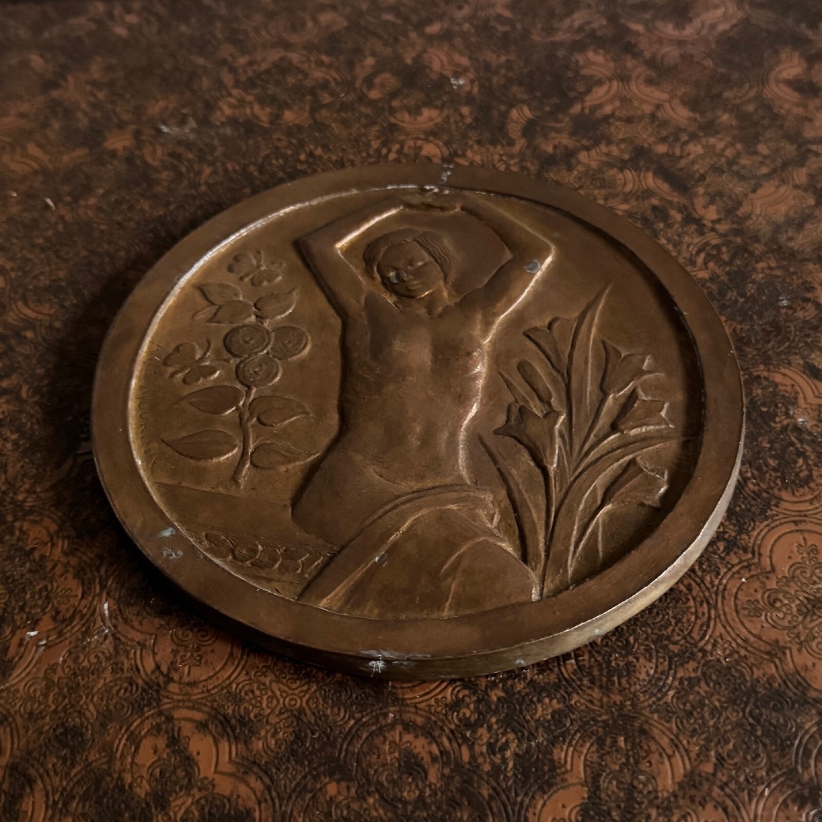 Matrix For A Nude Woman Medal By Anie Mouroux 20th Century-photo-4