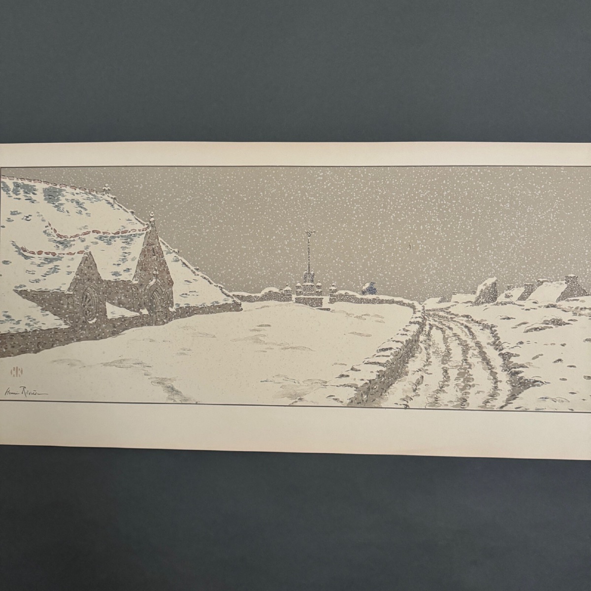 Lithographie par Henri Rivière La Neige-photo-2