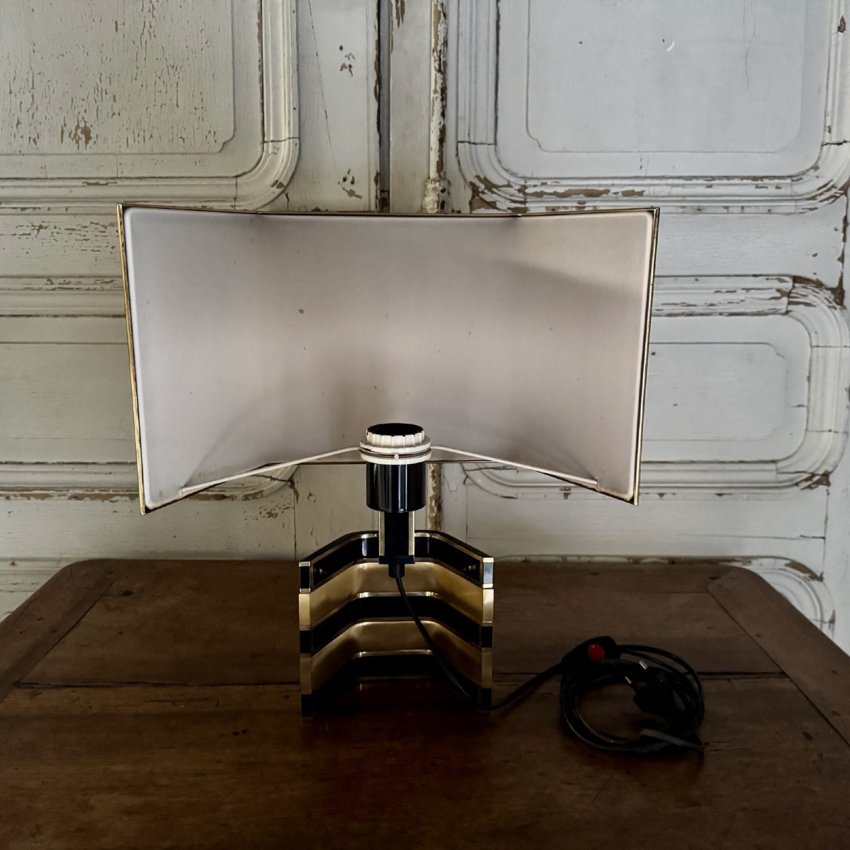 Lampe italienne Romeo Rega en laiton et laque XXe-photo-2