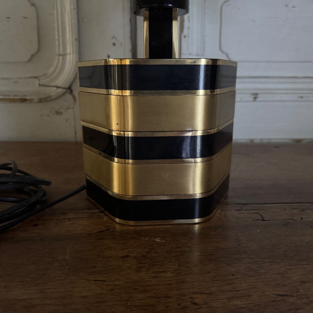 Lampe italienne Romeo Rega en laiton et laque XXe-photo-3