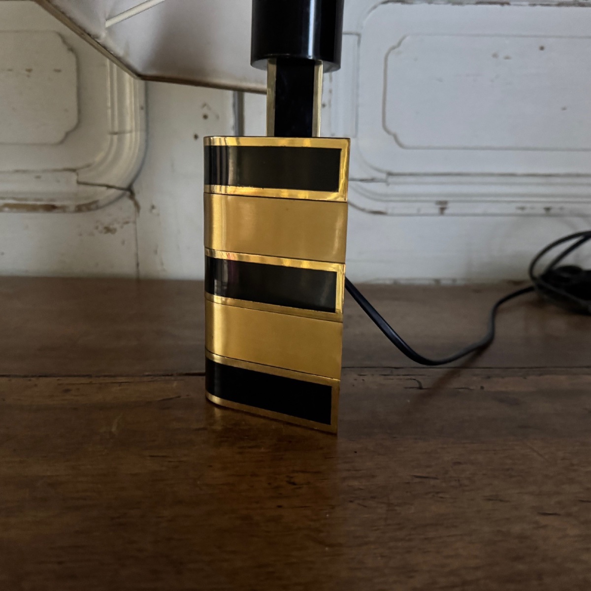 Lampe italienne Romeo Rega en laiton et laque XXe-photo-4