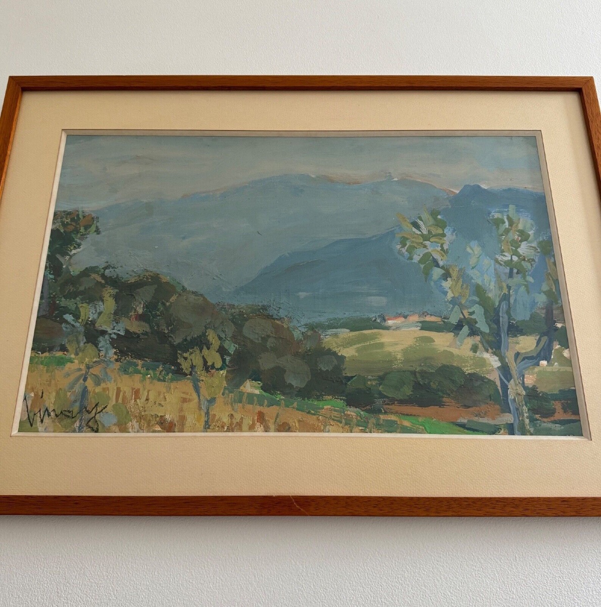 Aquarelle sur papier par Jean Vinay L'Isère paysage de montagne-photo-4
