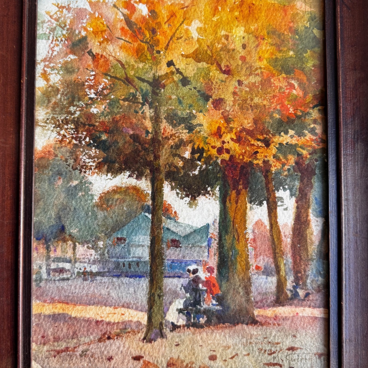 Aquarelle sur papier Cours Saint-Pierre à Nantes par Marcel Guérin-photo-3