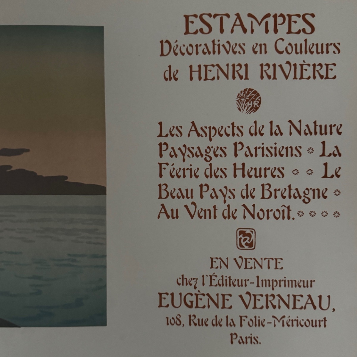 Affiche promotionnelle lithographie par Henri Rivière - Le Soir-photo-4