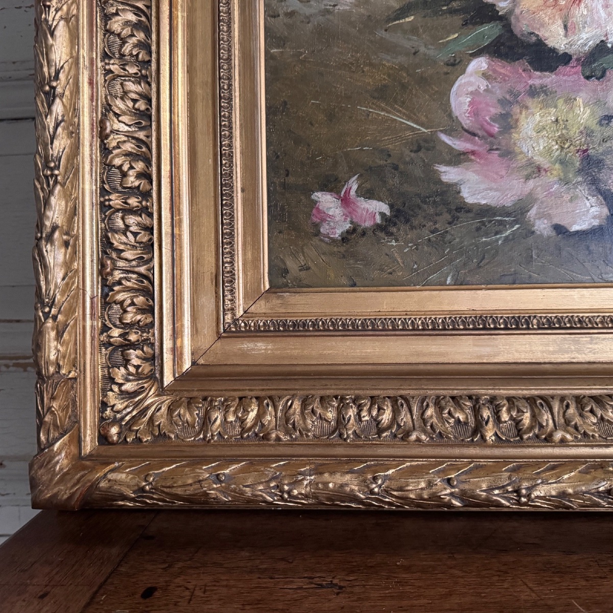 Huile sur toile nature morte aux fleurs par Eugène Parisy XIXe-photo-3