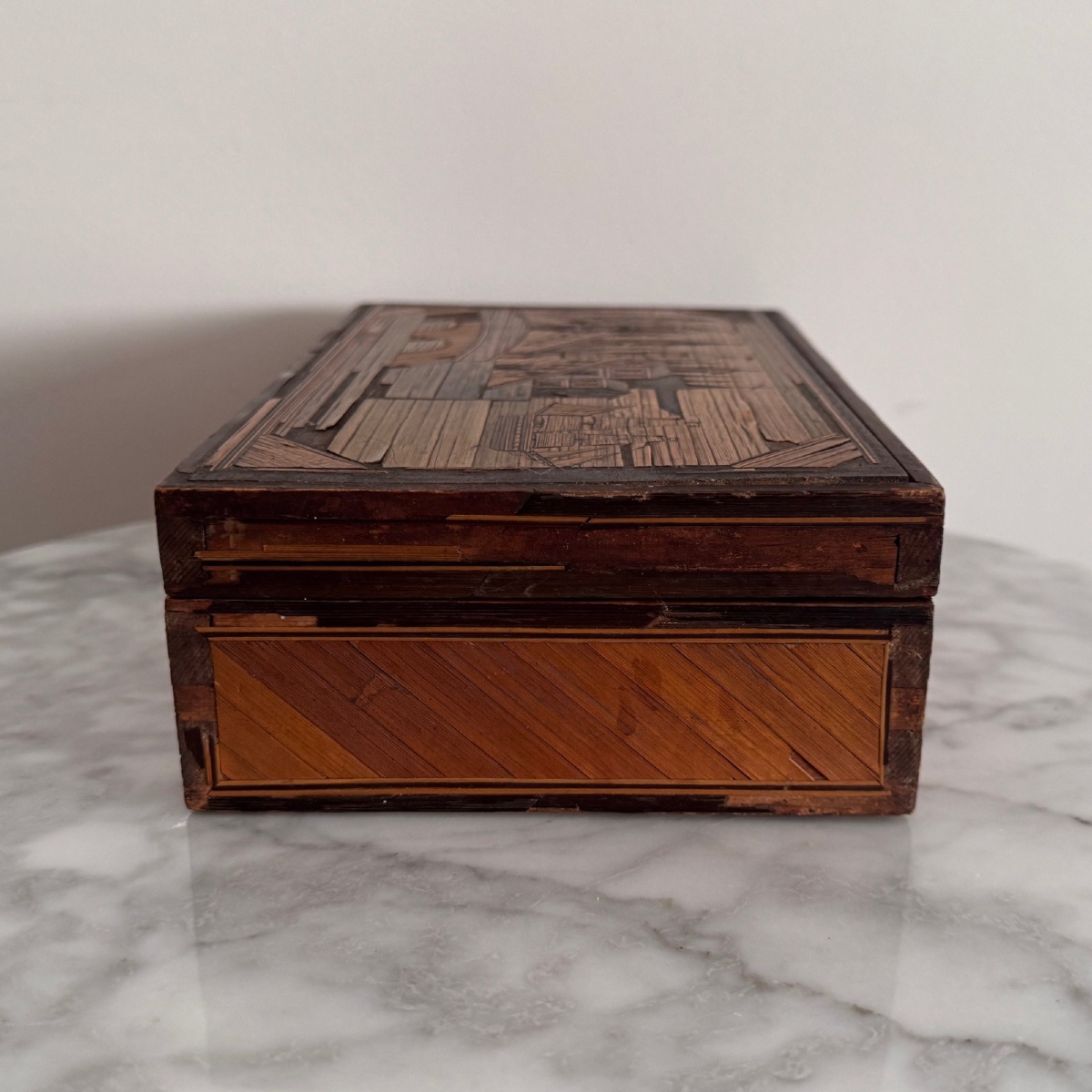Straw Marquetry Work Box, Late 18th Century, Early 19th Century-photo-4