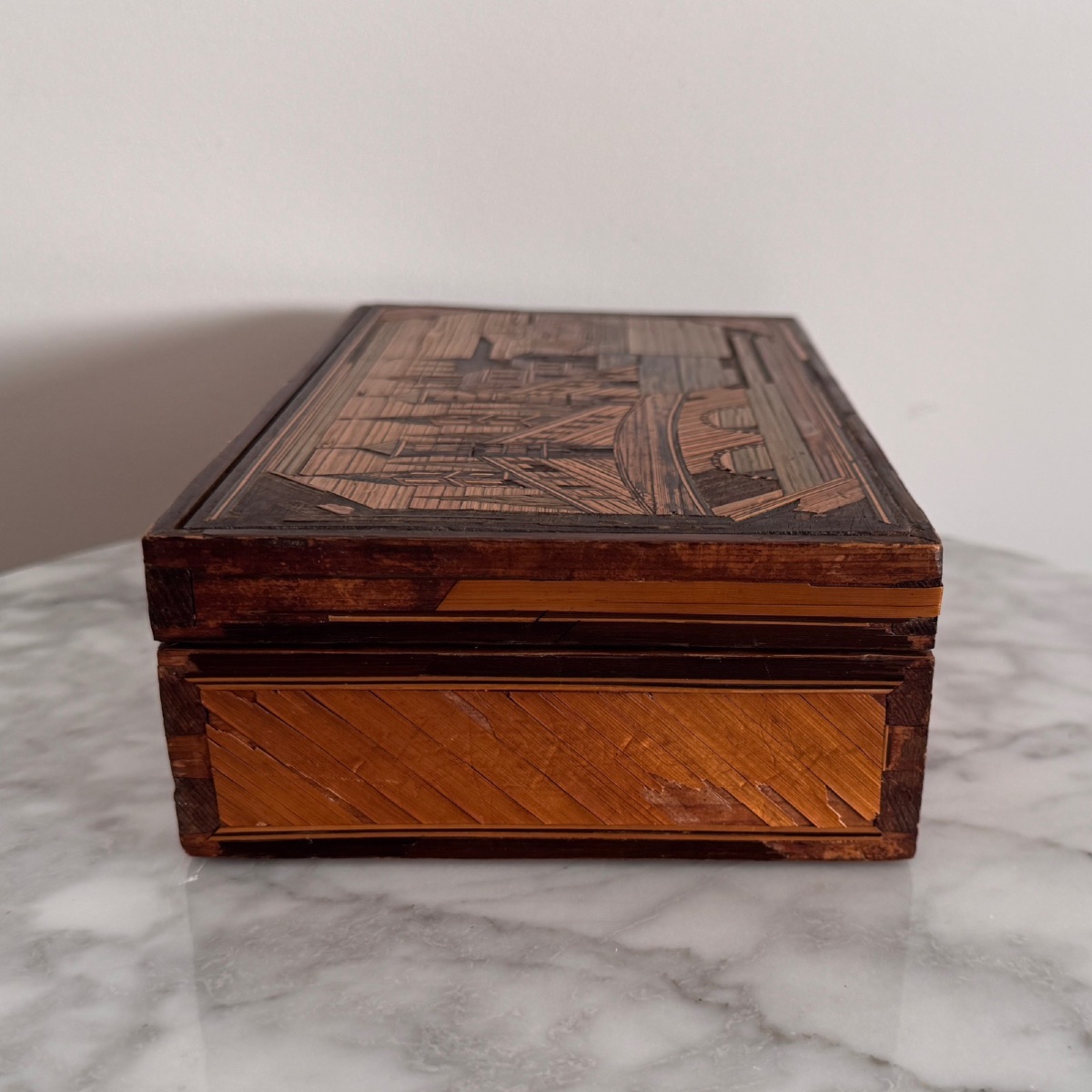 Straw Marquetry Work Box, Late 18th Century, Early 19th Century-photo-6