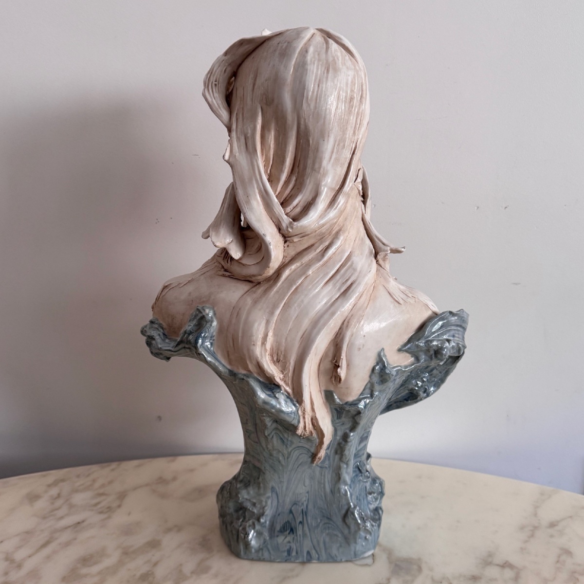 Art Nouveau Ceramic Bust 1900 Royal Dux Bohemia-photo-1
