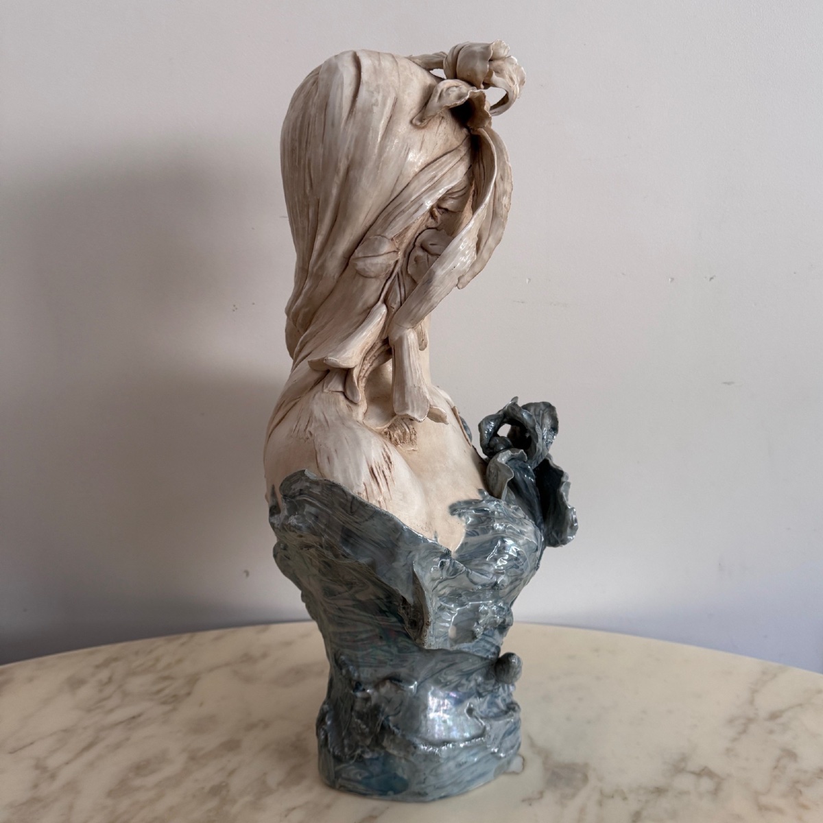 Art Nouveau Ceramic Bust 1900 Royal Dux Bohemia-photo-2