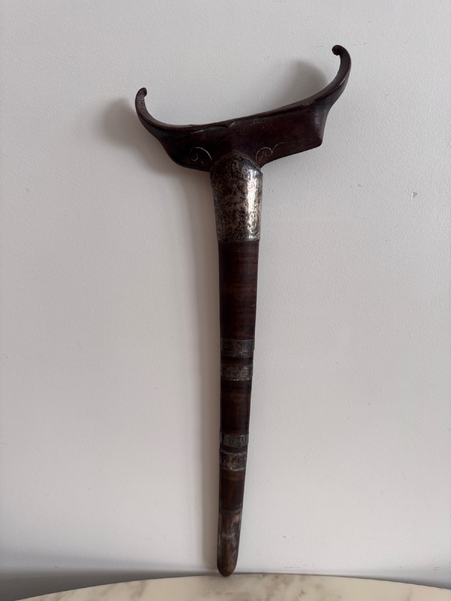 Antique Indonesian Kriss With Scabbard And Decorative Handle, Early 20th Century-photo-2