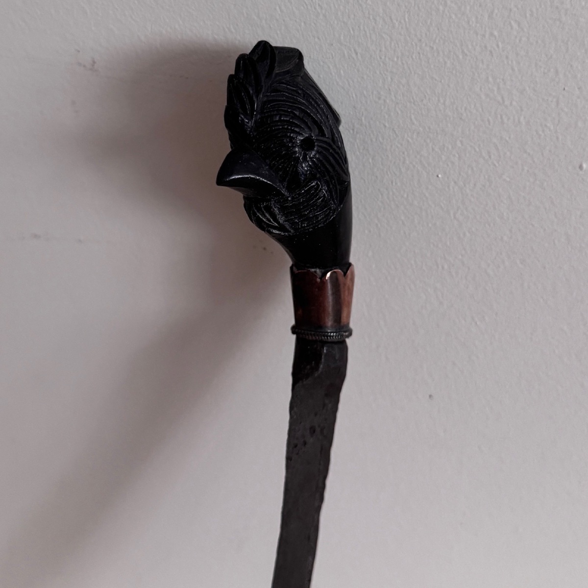 Traditional Kriss Zoomorphic Handle Sheath Decorated With Metal Rings-photo-5