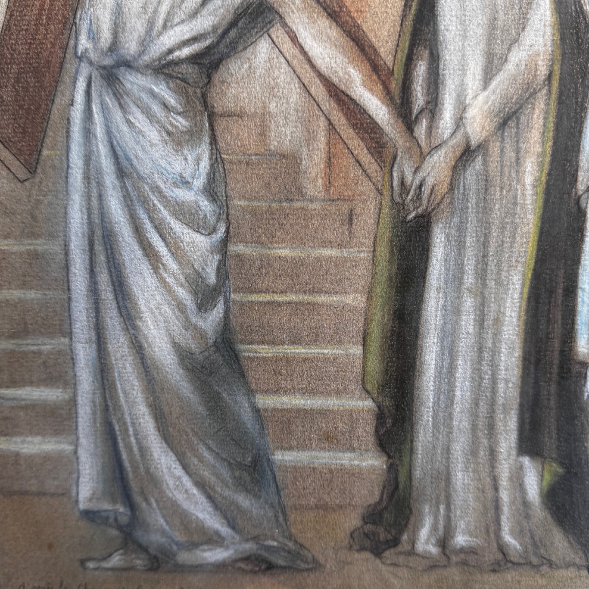 Watercolor On Paper, Early 20th Century, After The Stations Of The Cross In Vertou-photo-2