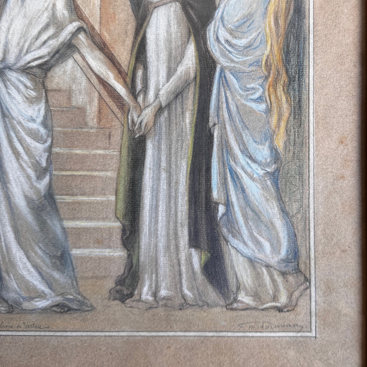 Watercolor On Paper, Early 20th Century, After The Stations Of The Cross In Vertou-photo-3