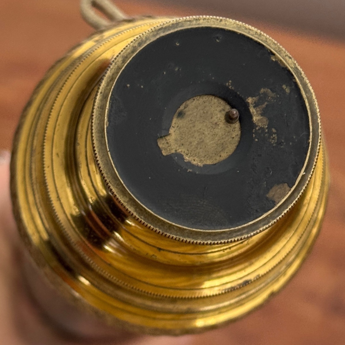 19th Century Marine Spyglass In Leather And Brass With Mahogany Case-photo-6