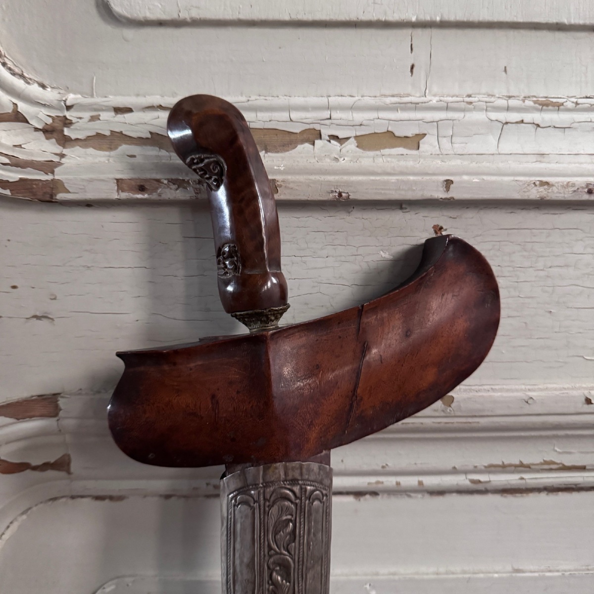 Indonesian Dagger Or Sword Kreiss Or Kriss With Ornate Scabbard-photo-2
