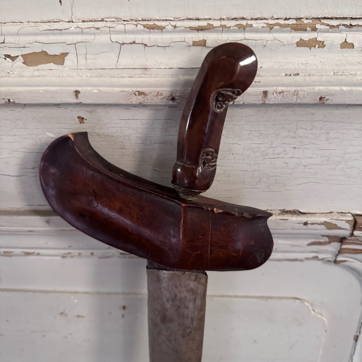 Indonesian Dagger Or Sword Kreiss Or Kriss With Ornate Scabbard-photo-6