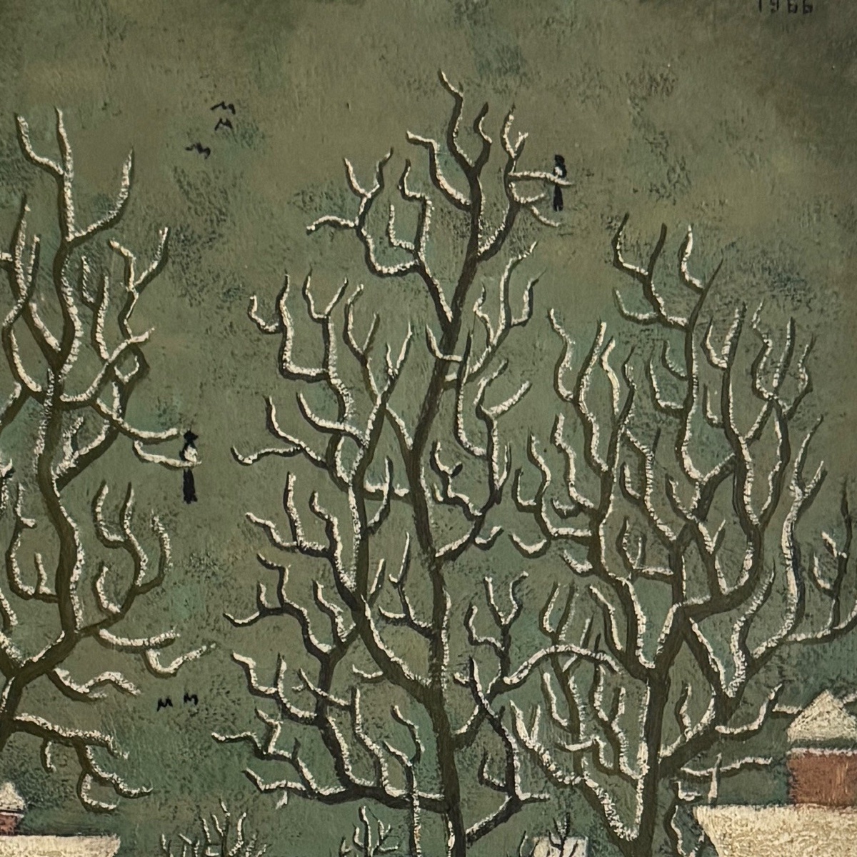 Oil On Panel By Alain Thomas 1966 Winter Break-photo-4