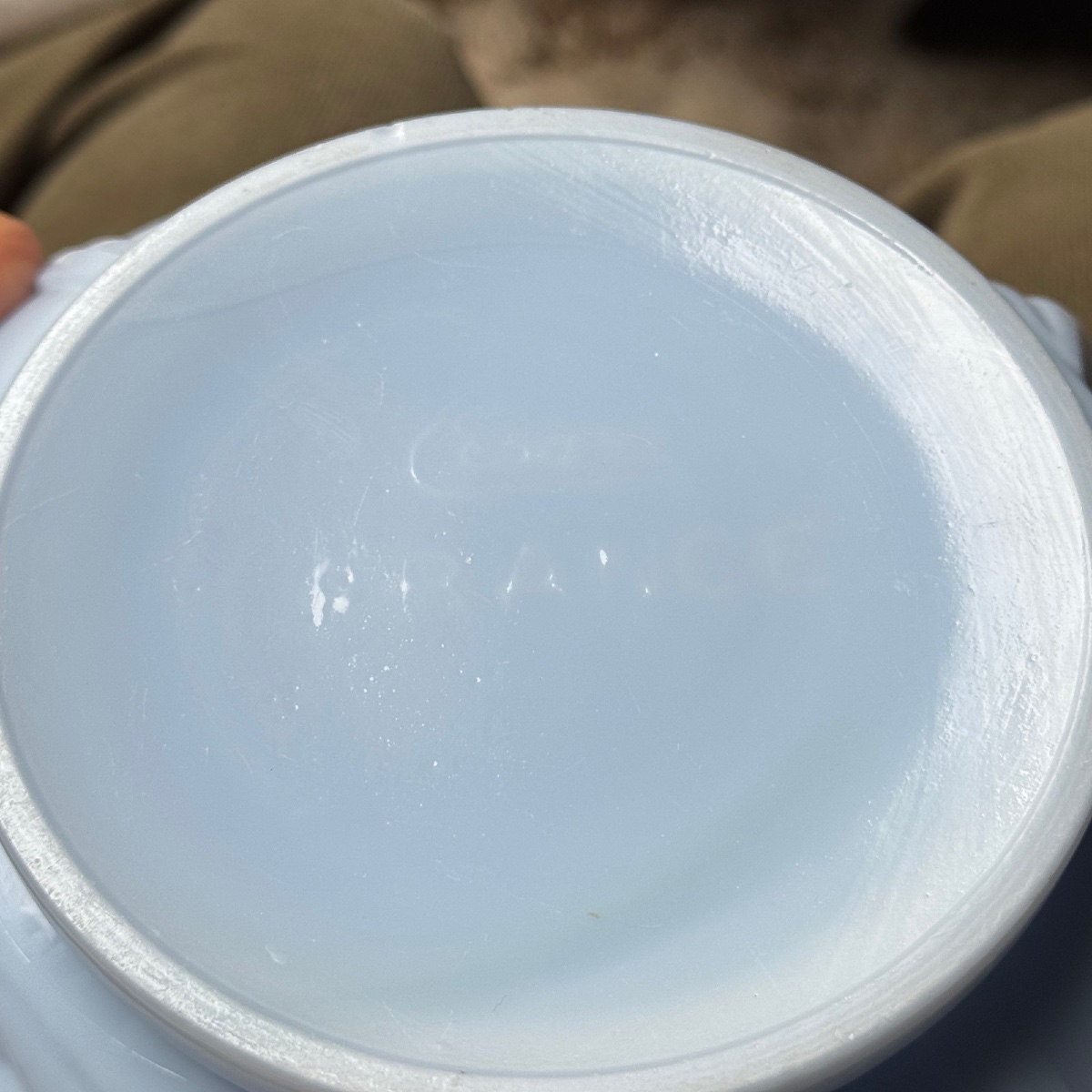 Blue Opaline Vase Decorated With Foliage And Pine Cones, 1930-photo-4