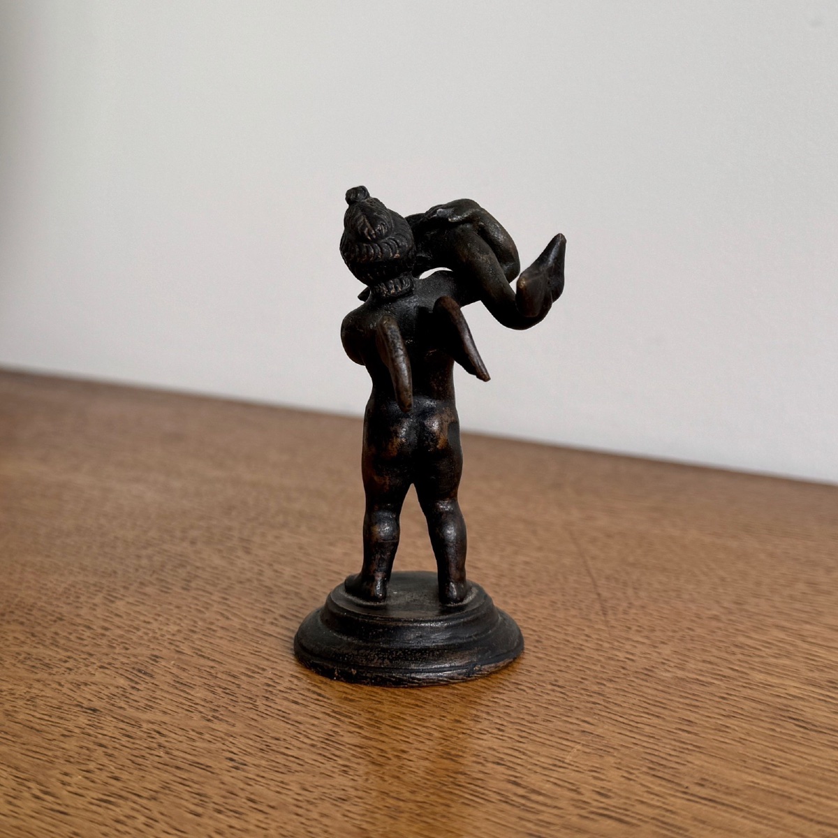 Bronze Sculpture Representing An Angel Carrying A Dolphin, 19th Century-photo-2