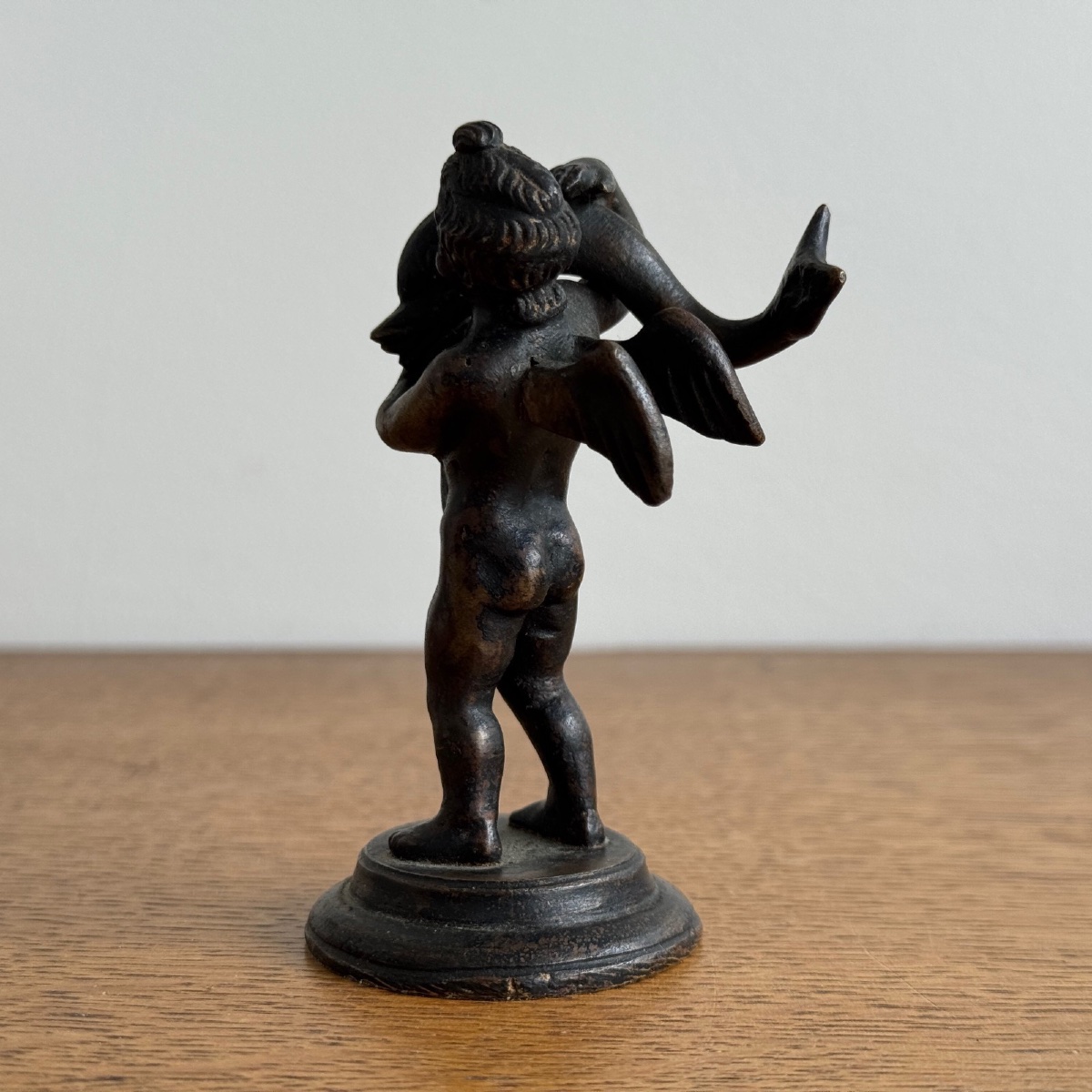 Bronze Sculpture Representing An Angel Carrying A Dolphin, 19th Century-photo-7