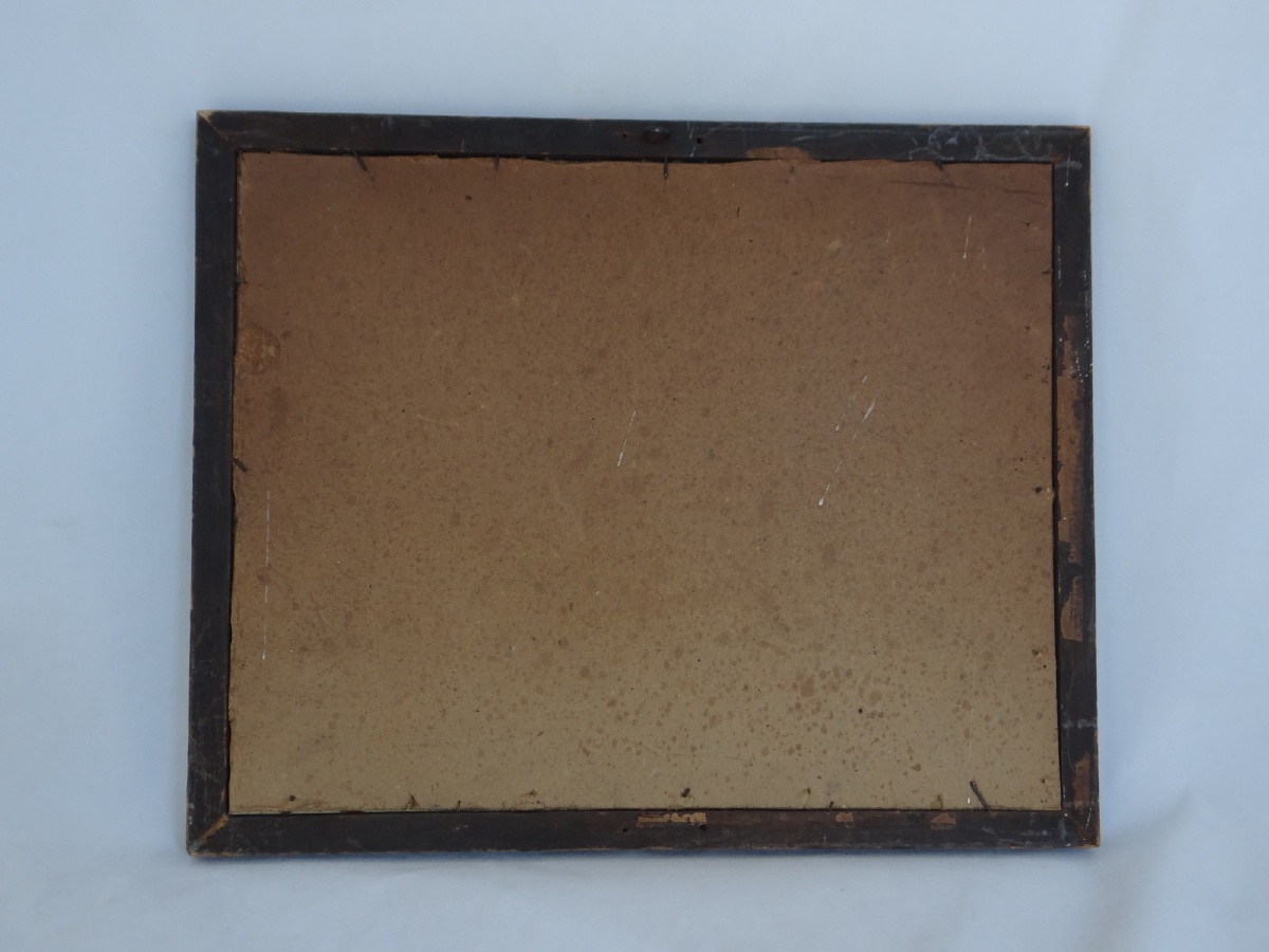 Watercolor On Paper, Early 18th Century, Romantic Scene With Landscape, Wooden Frame-photo-8