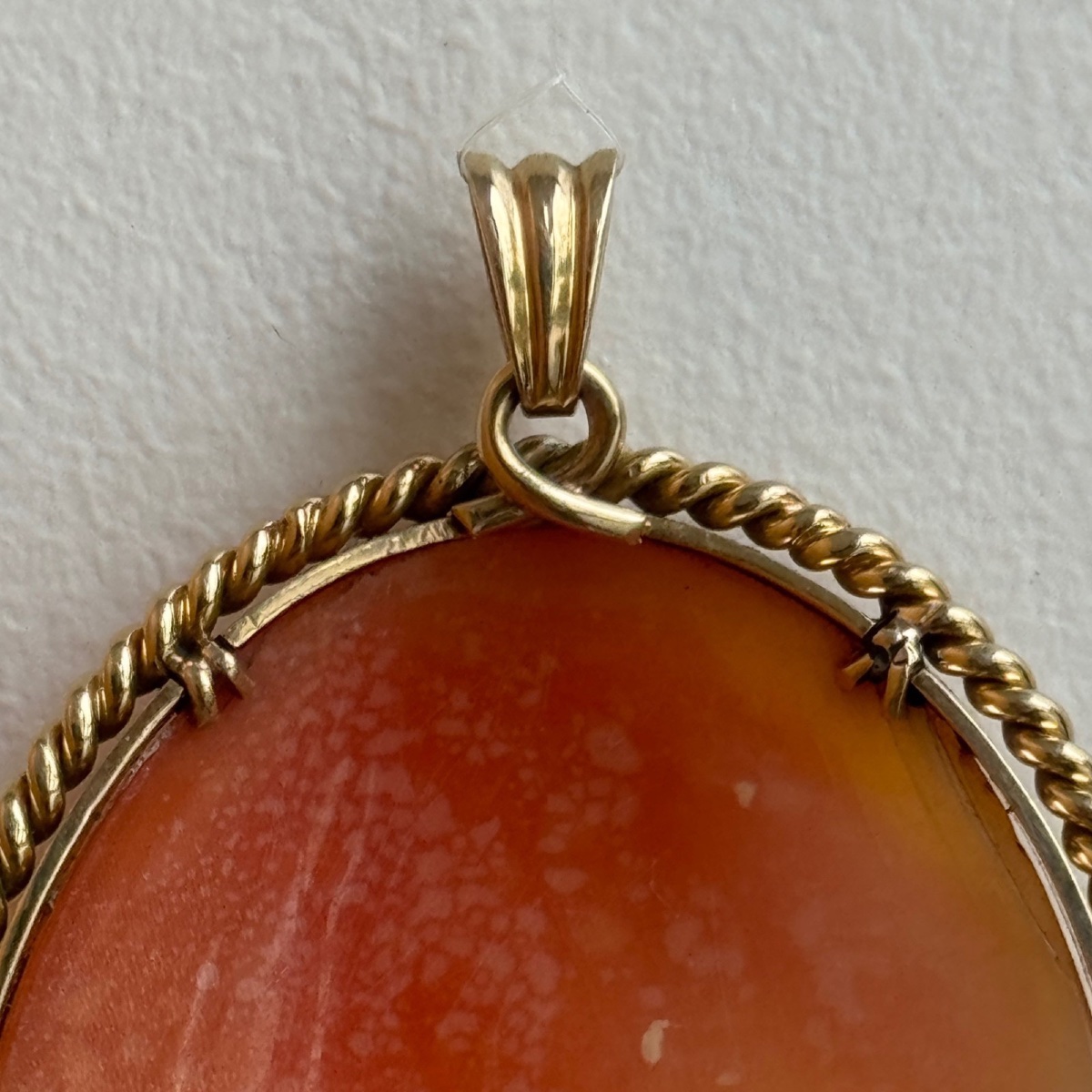 Gold-mounted Cameo Pendant Depicting A Female Profile In The Antique Style, Late 19th Century-photo-2