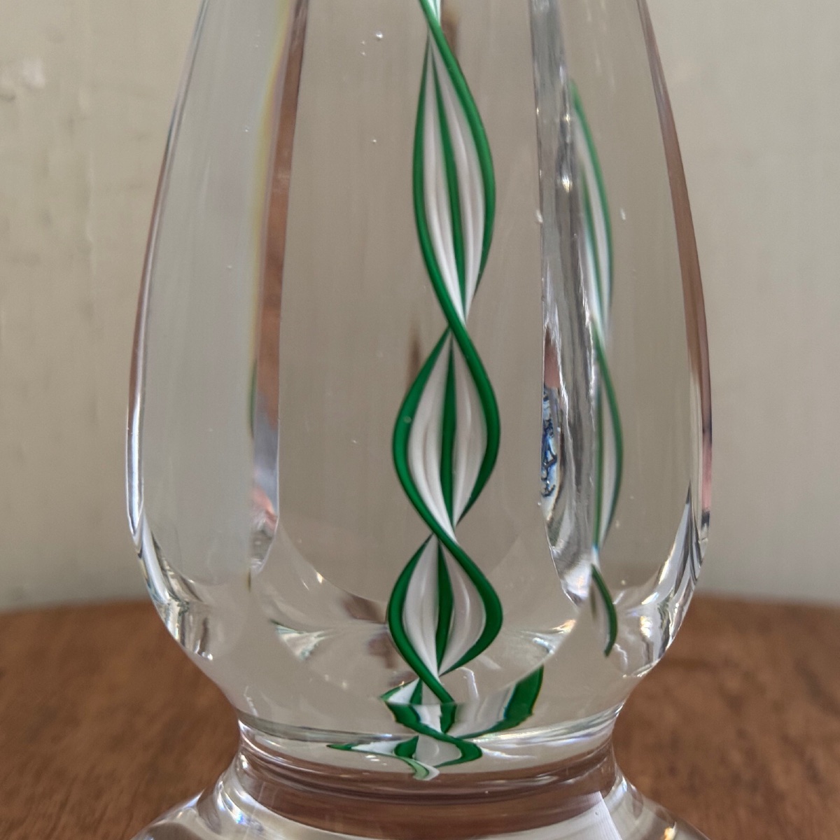 Sulfure presse-papier en cristal en forme d'ogive sur pied douche XXe-photo-3