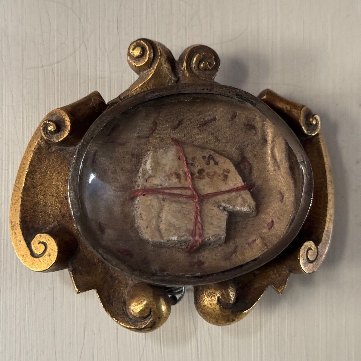 18th-century Louis XV Bronze Reliquary With Antique Seal-photo-3