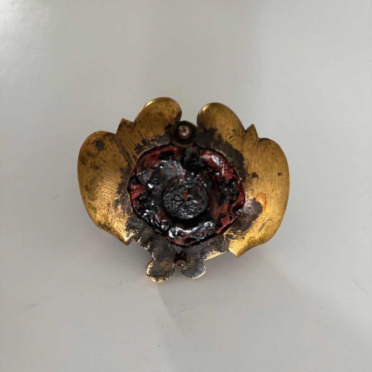 18th-century Louis XV Bronze Reliquary With Antique Seal-photo-4