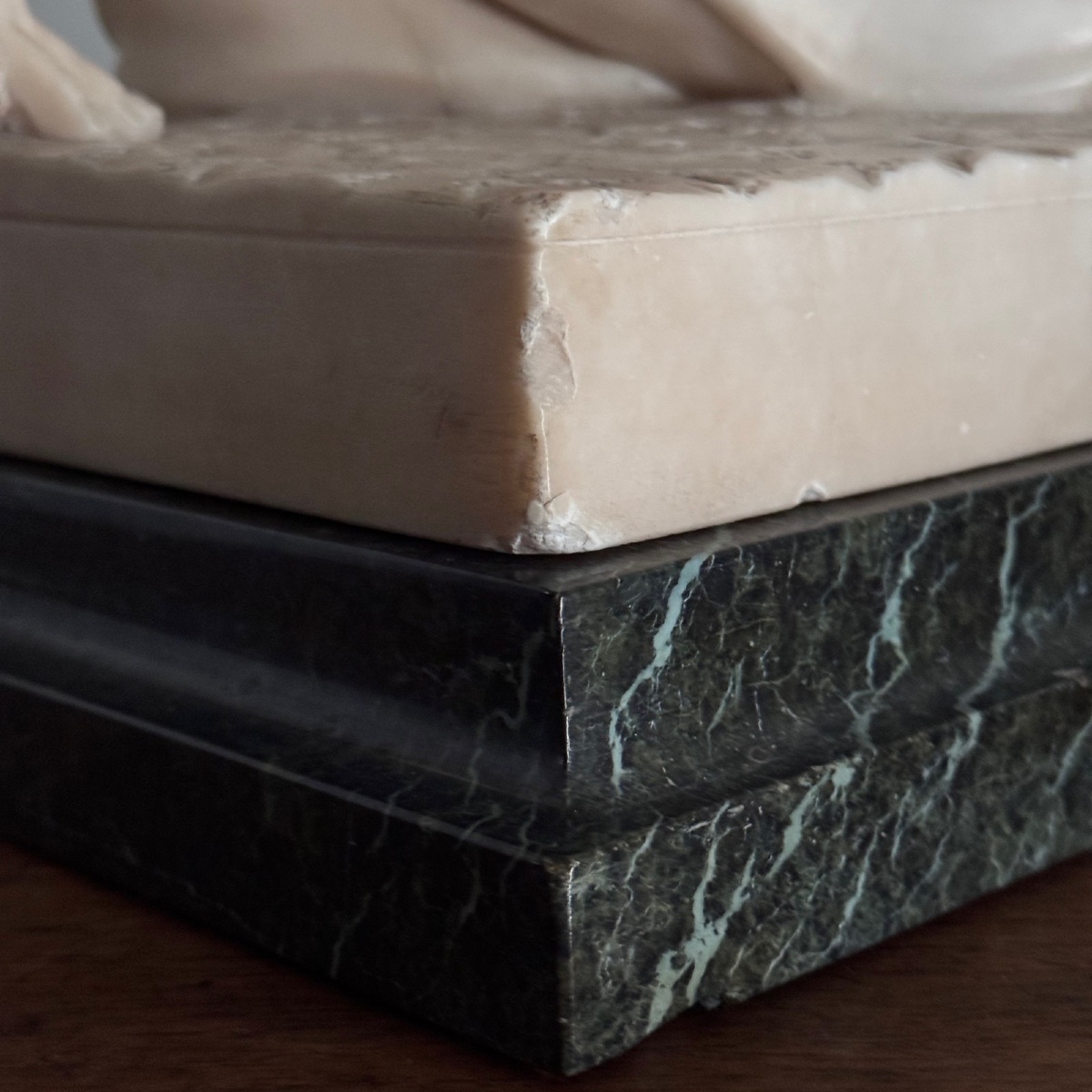 Alabaster Sculpture Of A Young Woman Holding A Bronze Snake, 1930-photo-4