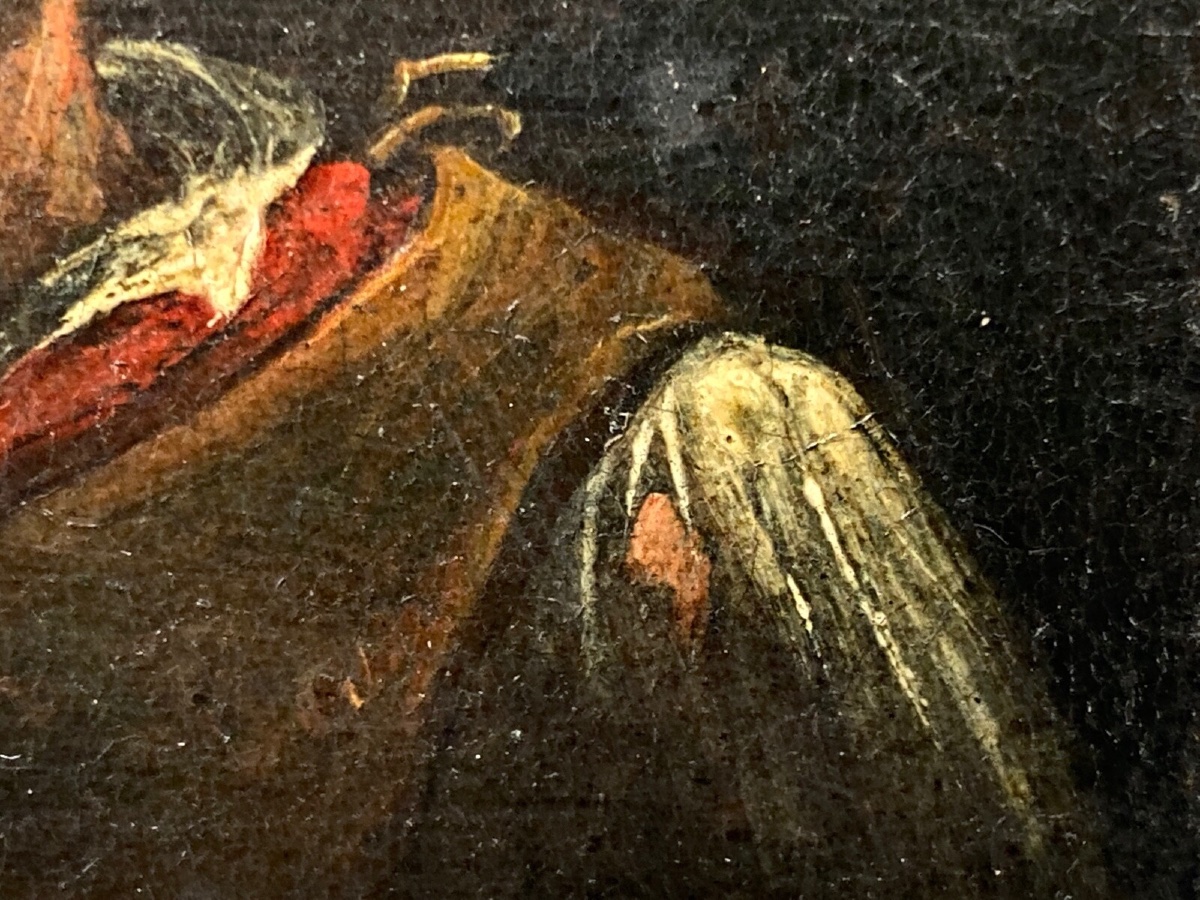 Miniature Adriaen Brouwer XVIIe buveur de taverne panneau de bois-photo-4