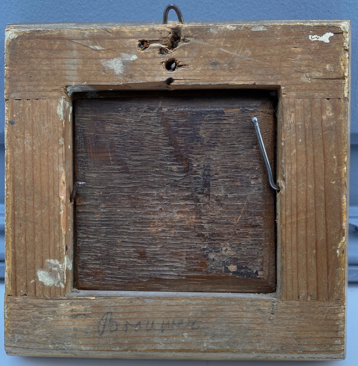 Miniature Adriaen Brouwer XVIIe buveur de taverne panneau de bois-photo-7