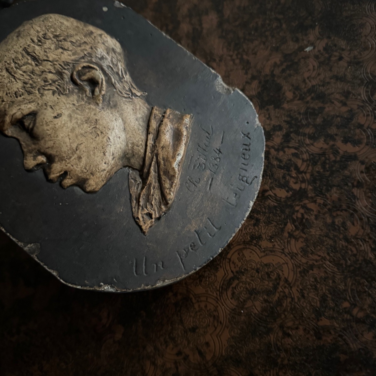 Studio Plaster Cast By Charles Filleul, Profile Of A Child, A Little Rascal-photo-1