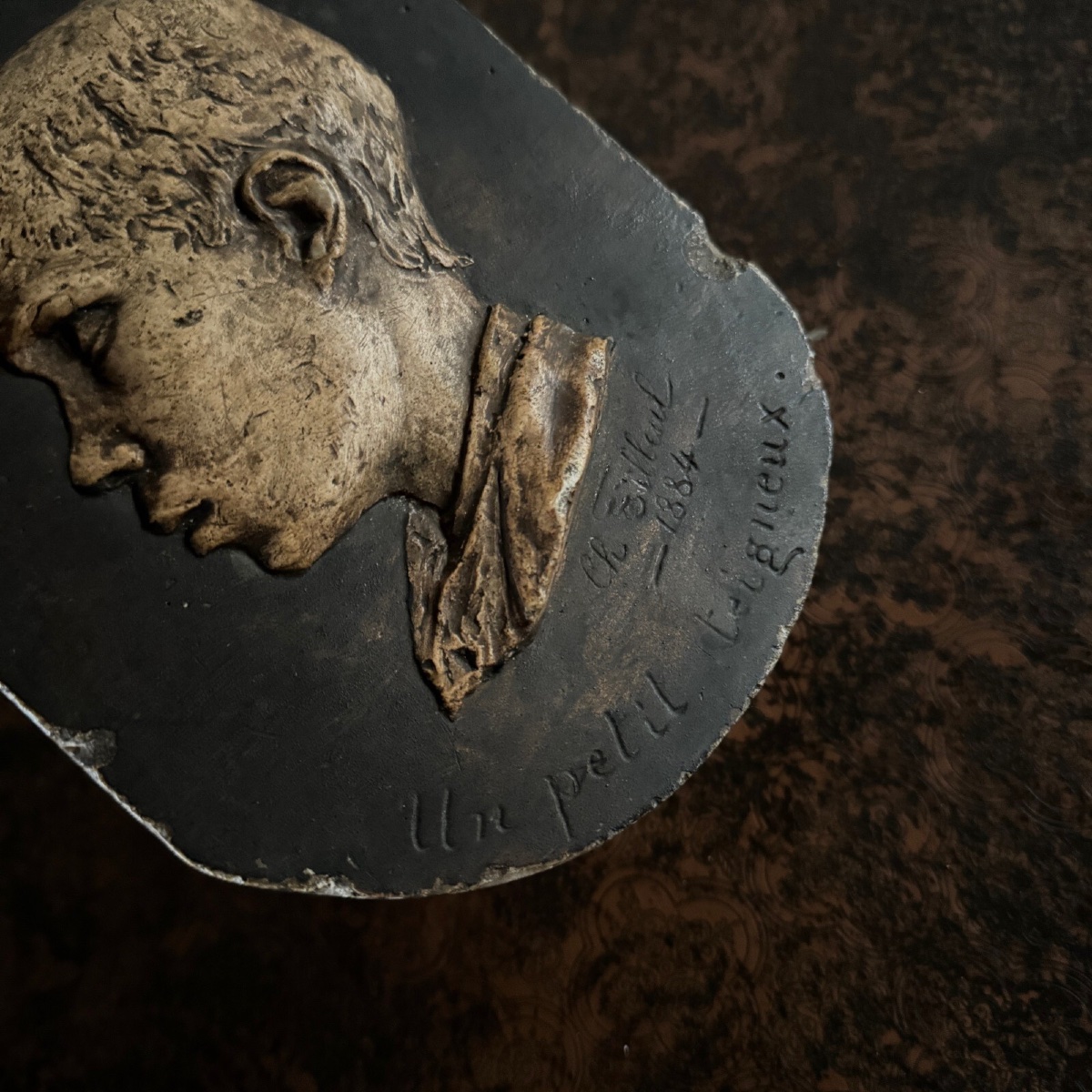 Studio Plaster Cast By Charles Filleul, Profile Of A Child, A Little Rascal-photo-2