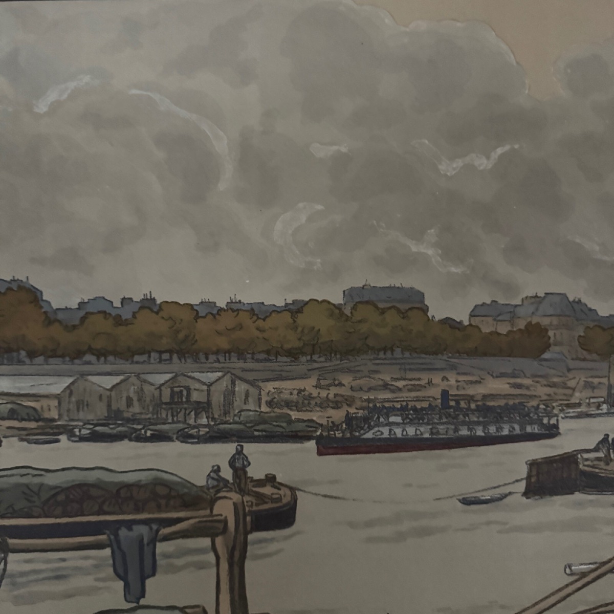Lithograph By Henri Rivière, Parisian Landscapes - The Quai d'Austerlitz-photo-3