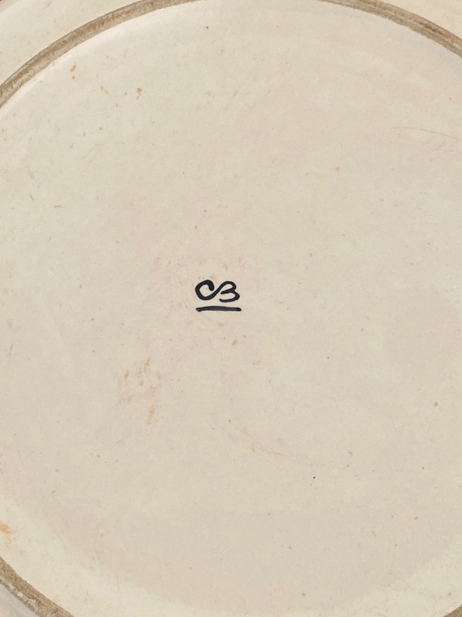 Iznik Platter With Caravel Decoration And Monogram Cb XXe-photo-3