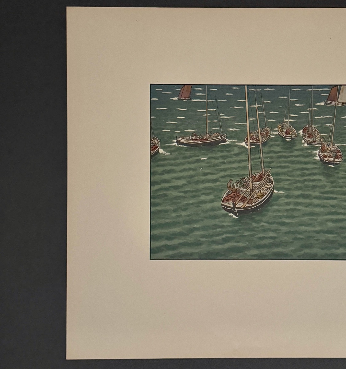 Lithograph By Henri Rivière: Boats At Anchor In Tréboul-photo-4
