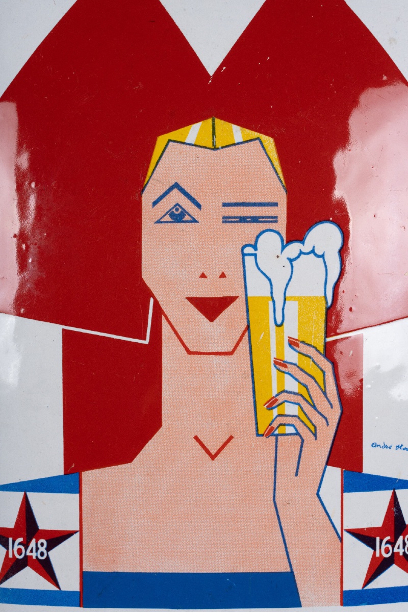 Convex Enamel Sign André Stouls Beer Lutterbach 1648 Als Strasbourg-photo-1