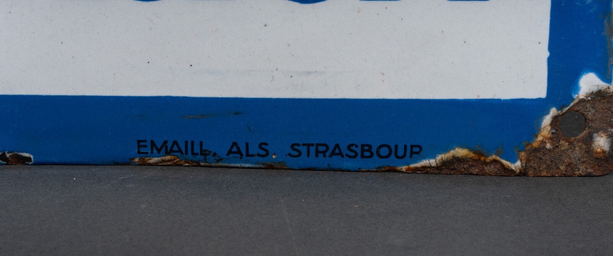Convex Enamel Sign André Stouls Beer Lutterbach 1648 Als Strasbourg-photo-3