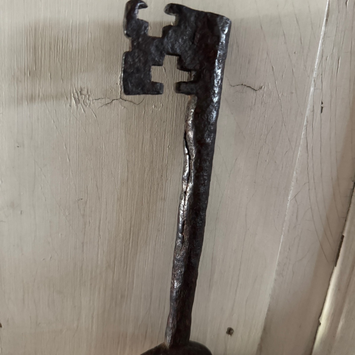 Wrought Iron Key, Early Period, Patina From Use-photo-3