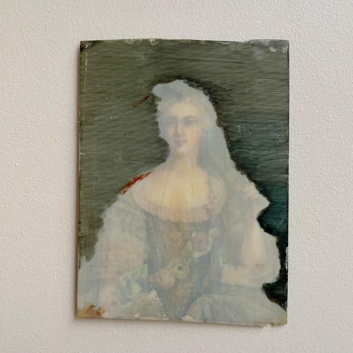 19th-century Miniature Depicting An 18th-century Woman, Bronze Frame-photo-7